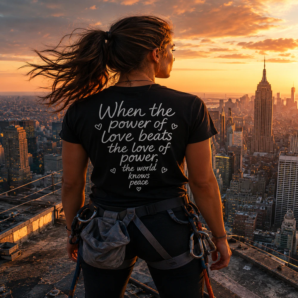 When the Power of Love, Inspirational Climbing T-Shirt Design