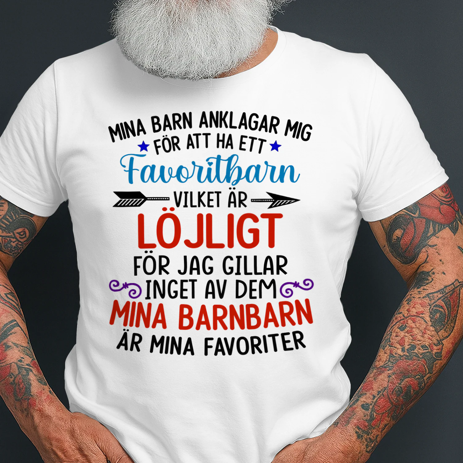 SE - MINA BARN ANKLAGAR MIG  FÖR ATT HA ETT FAVORITBARN,  VILKET ÄR LÖJLIGT,  FÖR JAG GILLAR INGET AV DEM.  MINA BARNBARN  ÄR MINA FAVORITER.