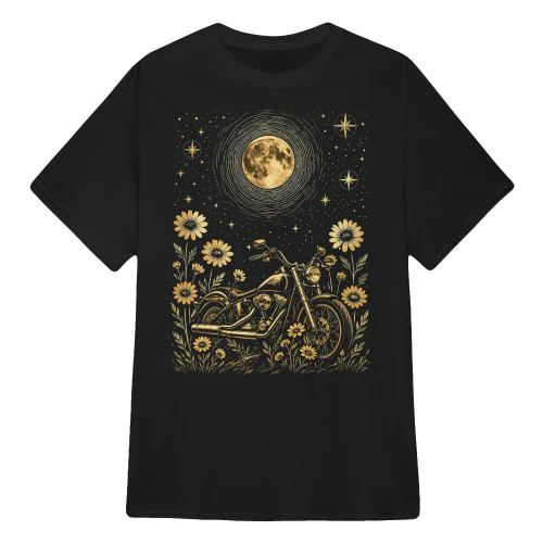 Motorcycle Moon Floral