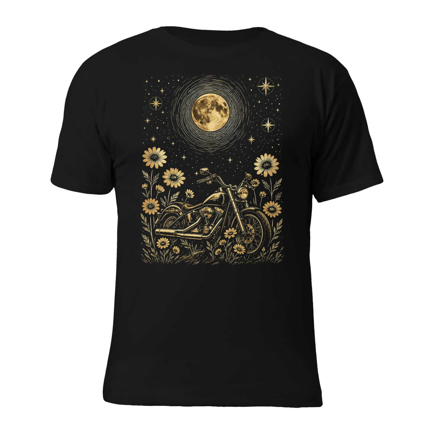 Motorcycle Moon Floral