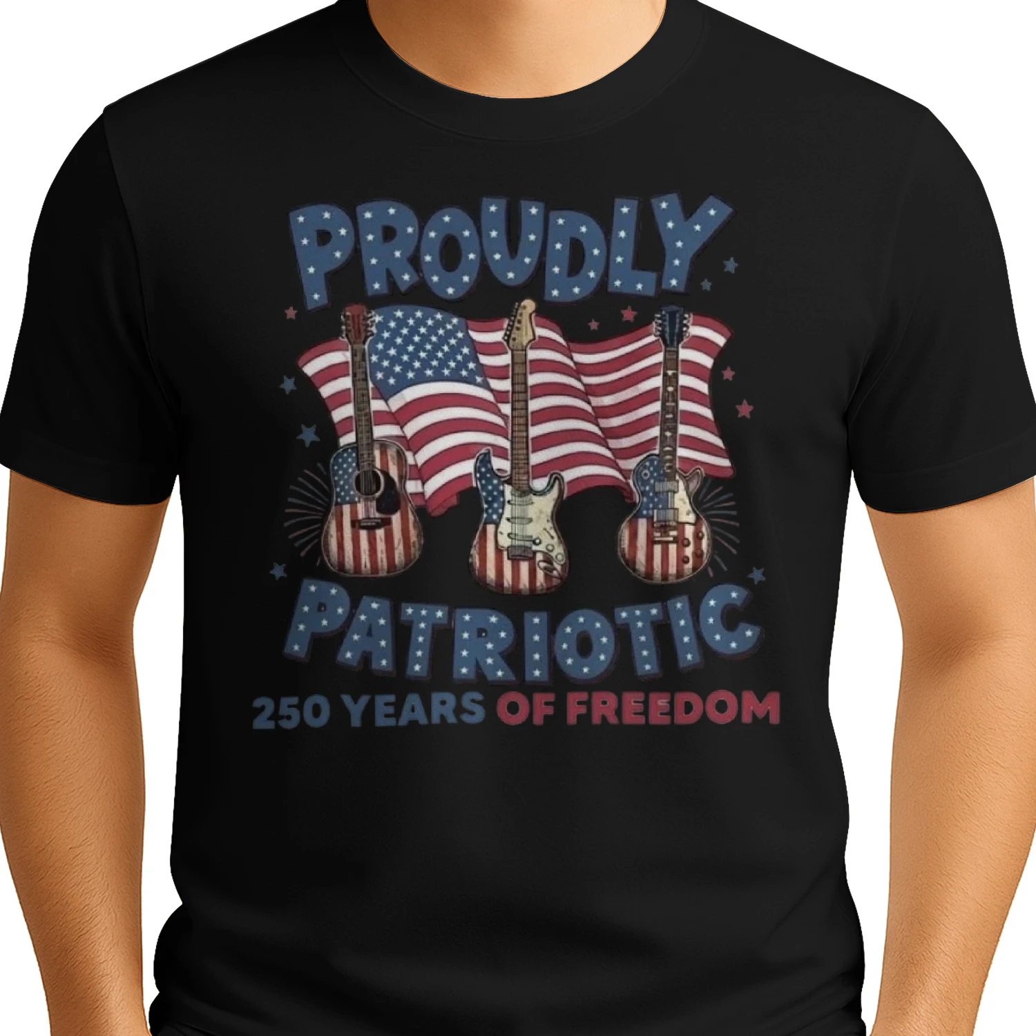 America250 Guitar USA Proudly Patriotic