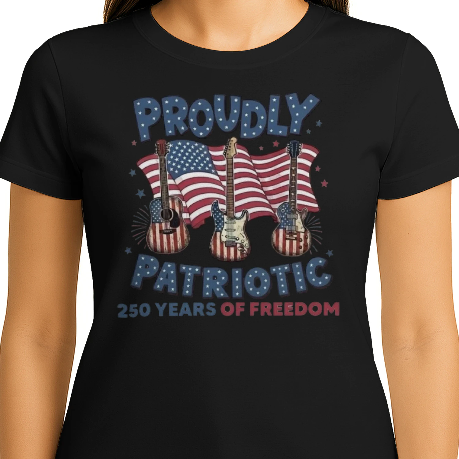 America250 Guitar USA Proudly Patriotic