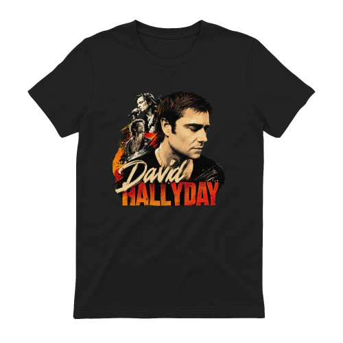 David Hallyday Merch Montage Portrait Graphique Vintage