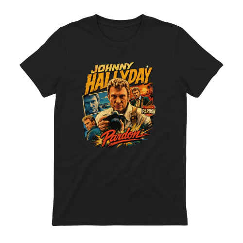 Johnny Hallyday Merch Pardon Édition Rétro Collage