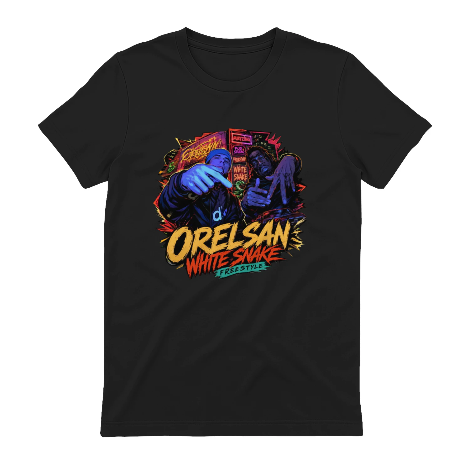 Orelsan Merch White Snake Freestyle Neon Art
