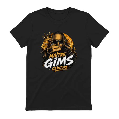 Maître Gims Merch Ceinture Noire Lion Couronné Or