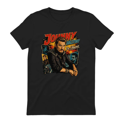 Johnny Hallyday Merch De l'Amour Retro Sunset