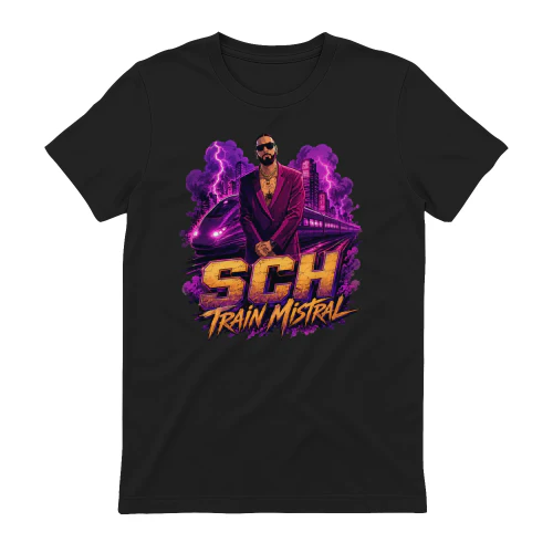 SCH Merch Train Mistral Synthwave Retro
