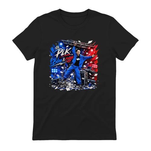 PLK Merch Bleu et Rouge Concert Illustration Rap