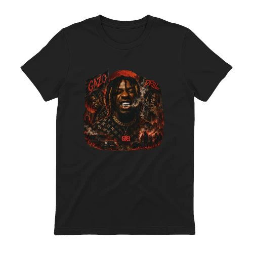 Gazo Merch Drill Fr Graphic Art Red Moon