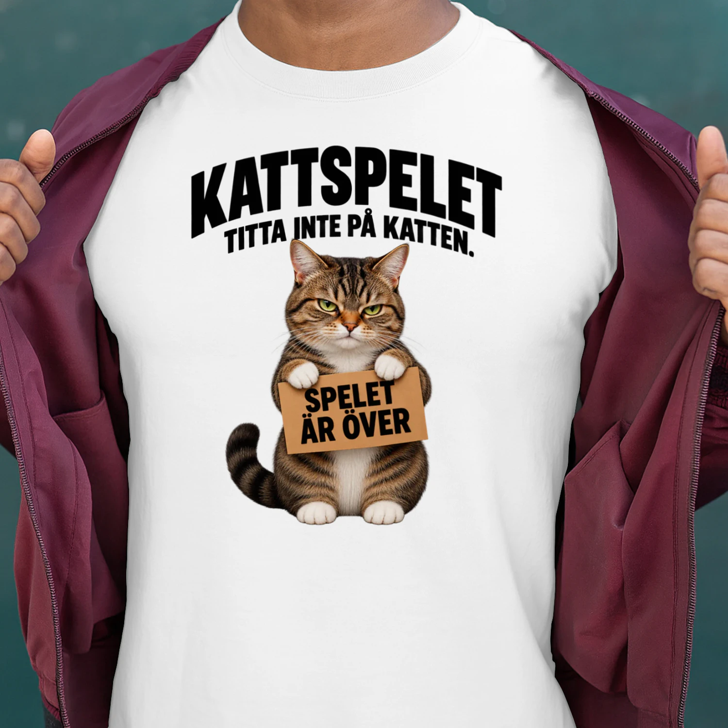 Kattspelet – Spelet Är Över | Rolig Katt-T-shirt