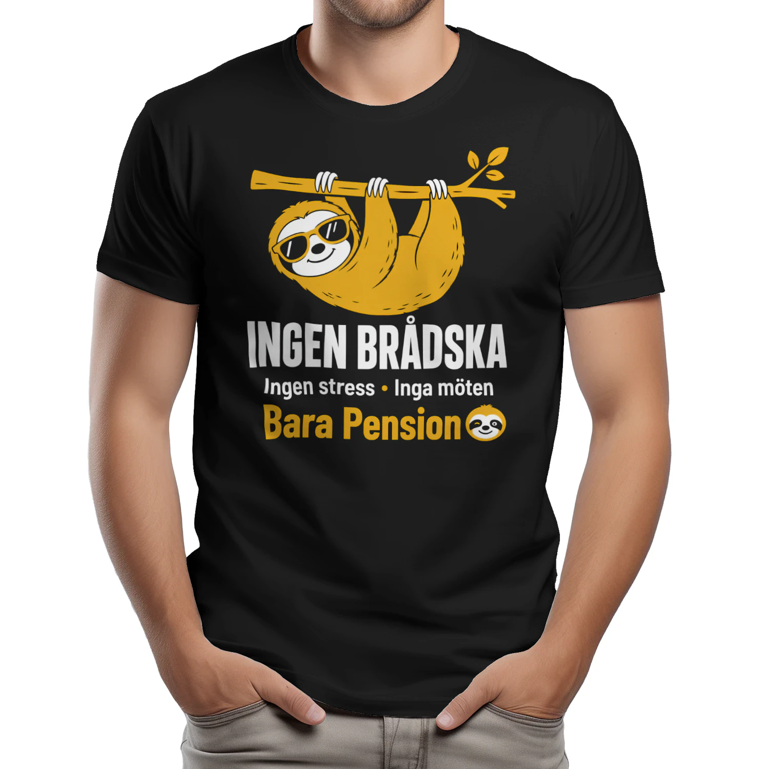 Ingen Brådska – Bara Pension!  Humoristisk Pensionär T-shirt med Sengångare