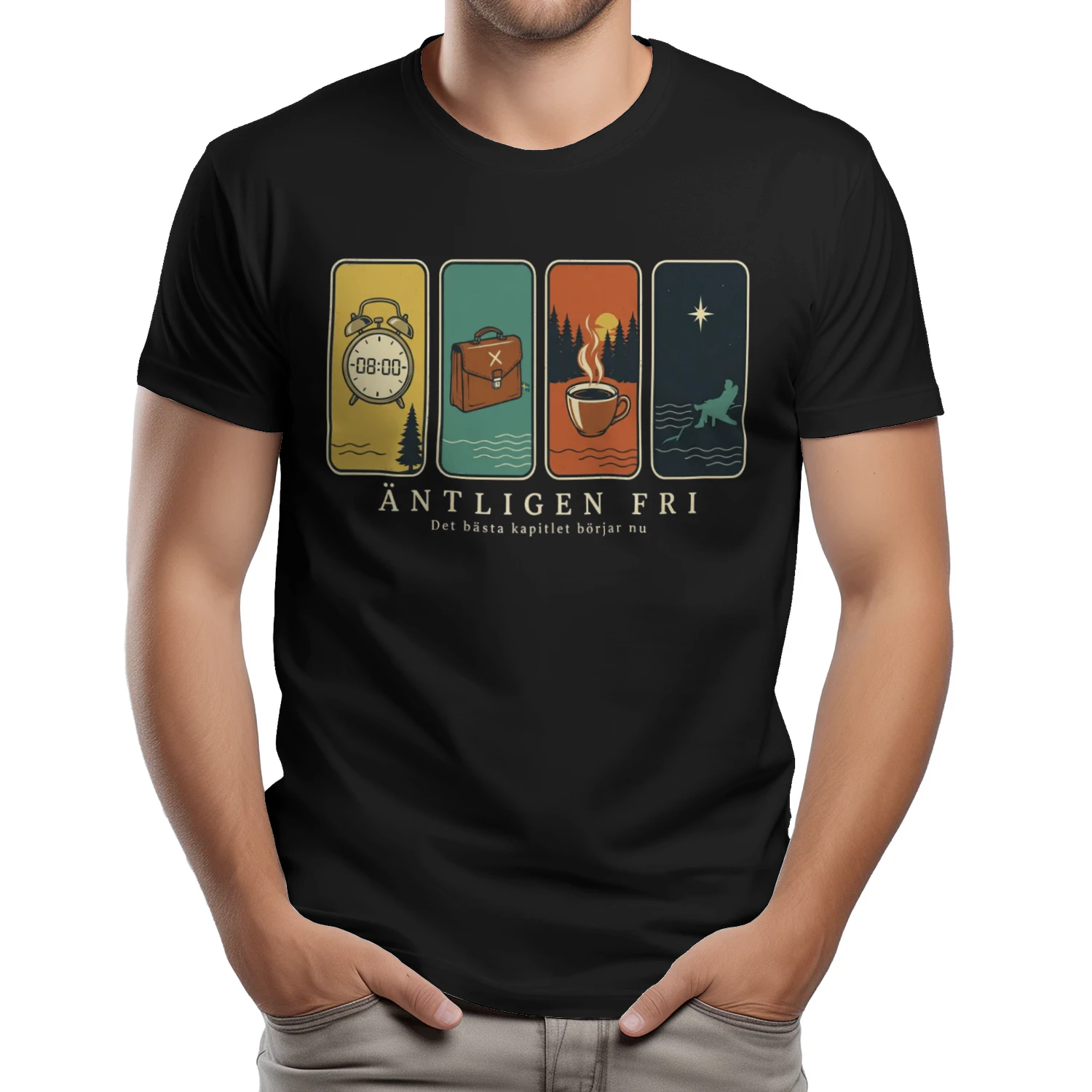Äntligen Fri – Pensionär T-shirt  Det bästa kapitlet börjar nu