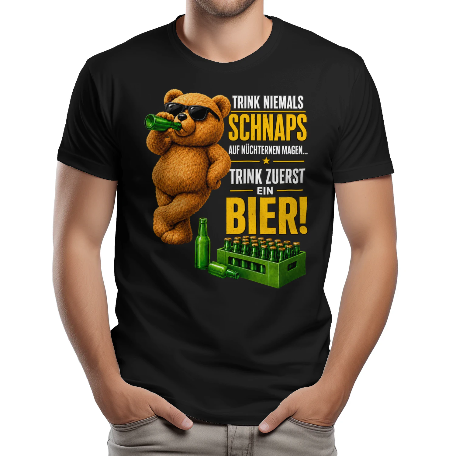 Erst Bier, Dann Schnaps – Lustiges Herren T-Shirt