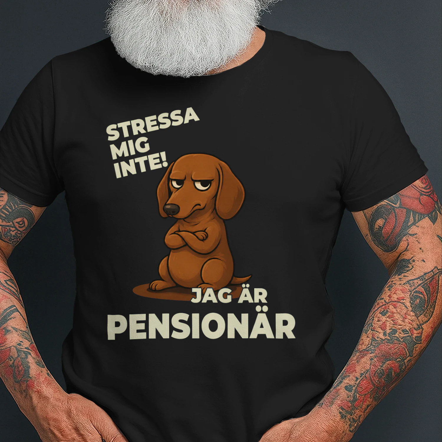 T-shirt Swedish- stressa mig inte! jag är pensionär 