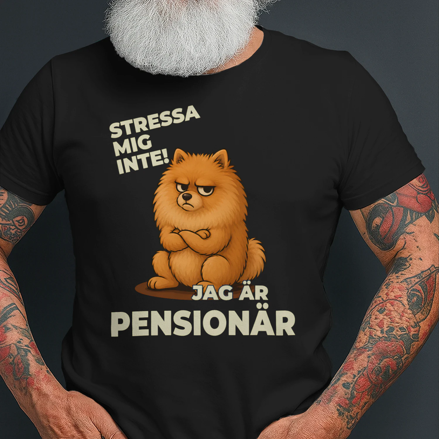 T-shirt Swedish- stressa mig inte! jag är pensionär