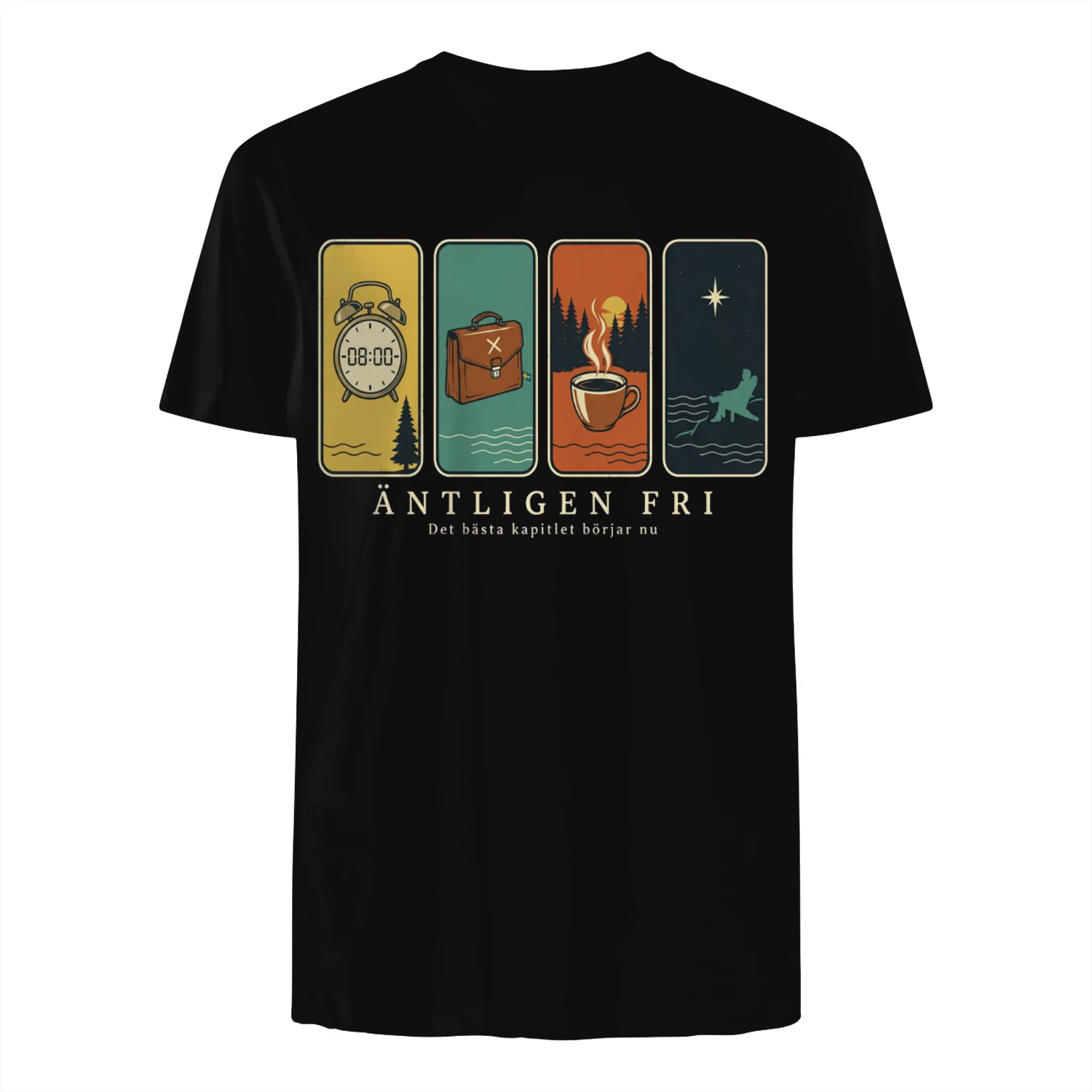 Äntligen Fri – Pensionär T-shirt  Det bästa kapitlet börjar nu