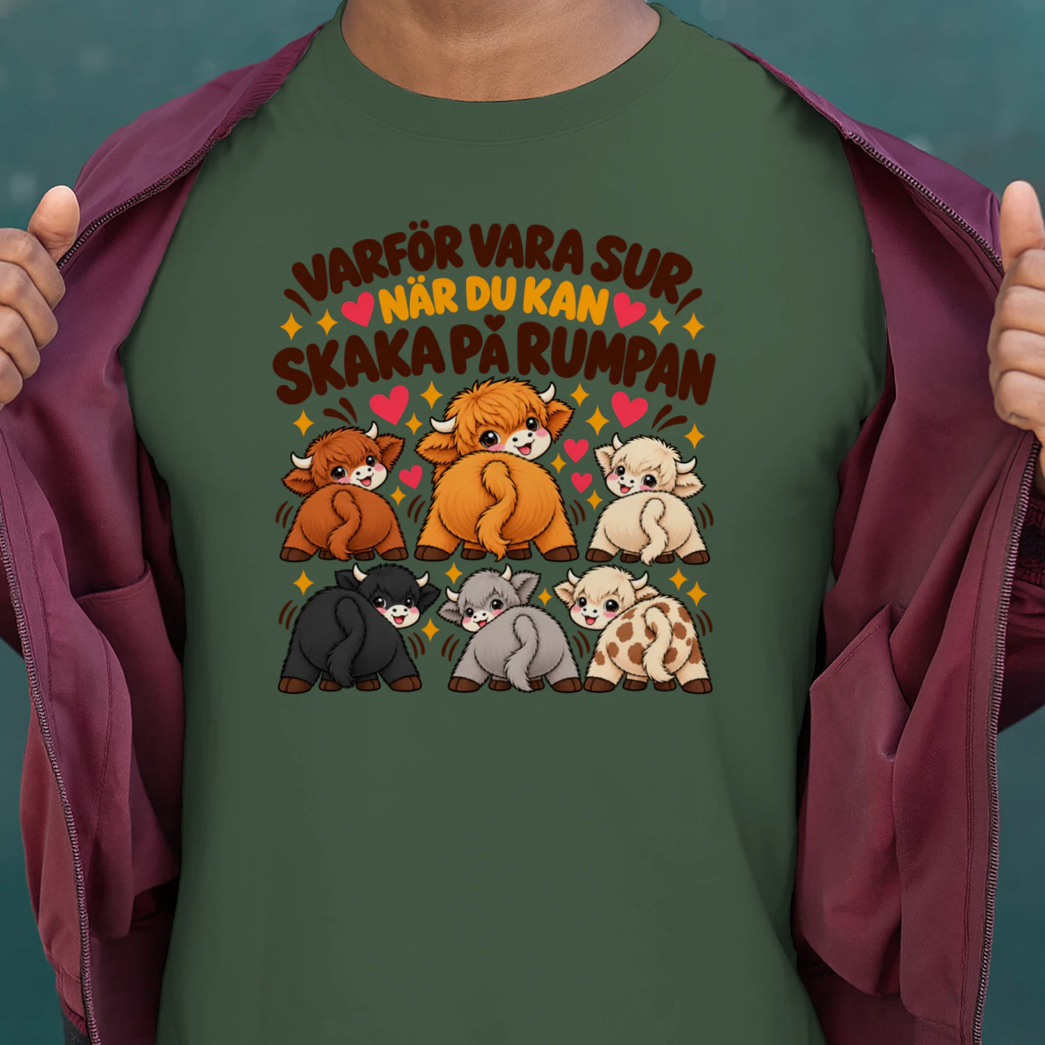 Skaka På Rumpan – Highland Cow T-shirt i Begränsad Upplaga