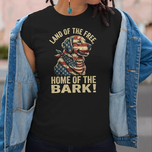 Red White and Bark 4th of July Dog Paw Shirt - Vintage Patriotic Dog Lover T-Shirt