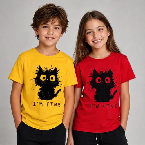 kid's t-shirts design " I'm Fine "