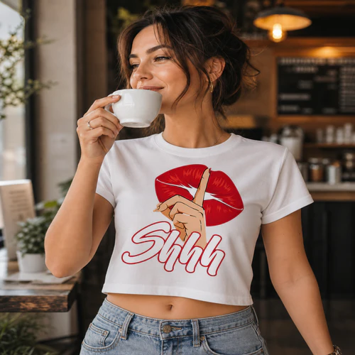 T-shirt "Shhh Silence Lips"