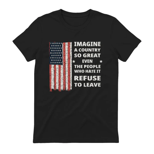 A Country So Great – Distressed American Flag Patriotic T-Shirt