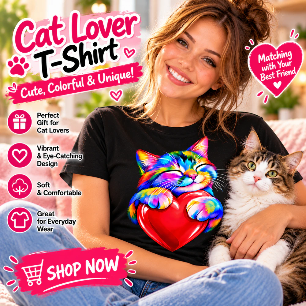 cat hug  heart