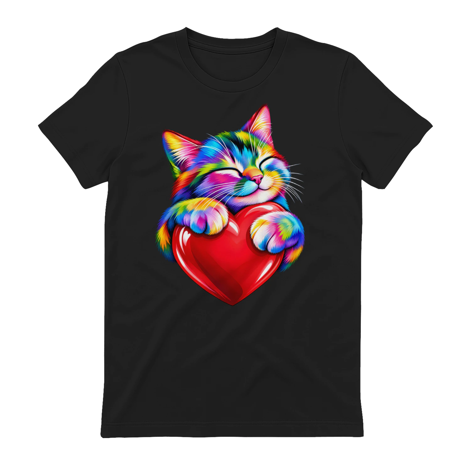 cat hug  heart