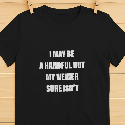 I may be a handful but my weiner sure isnβt humor shirt