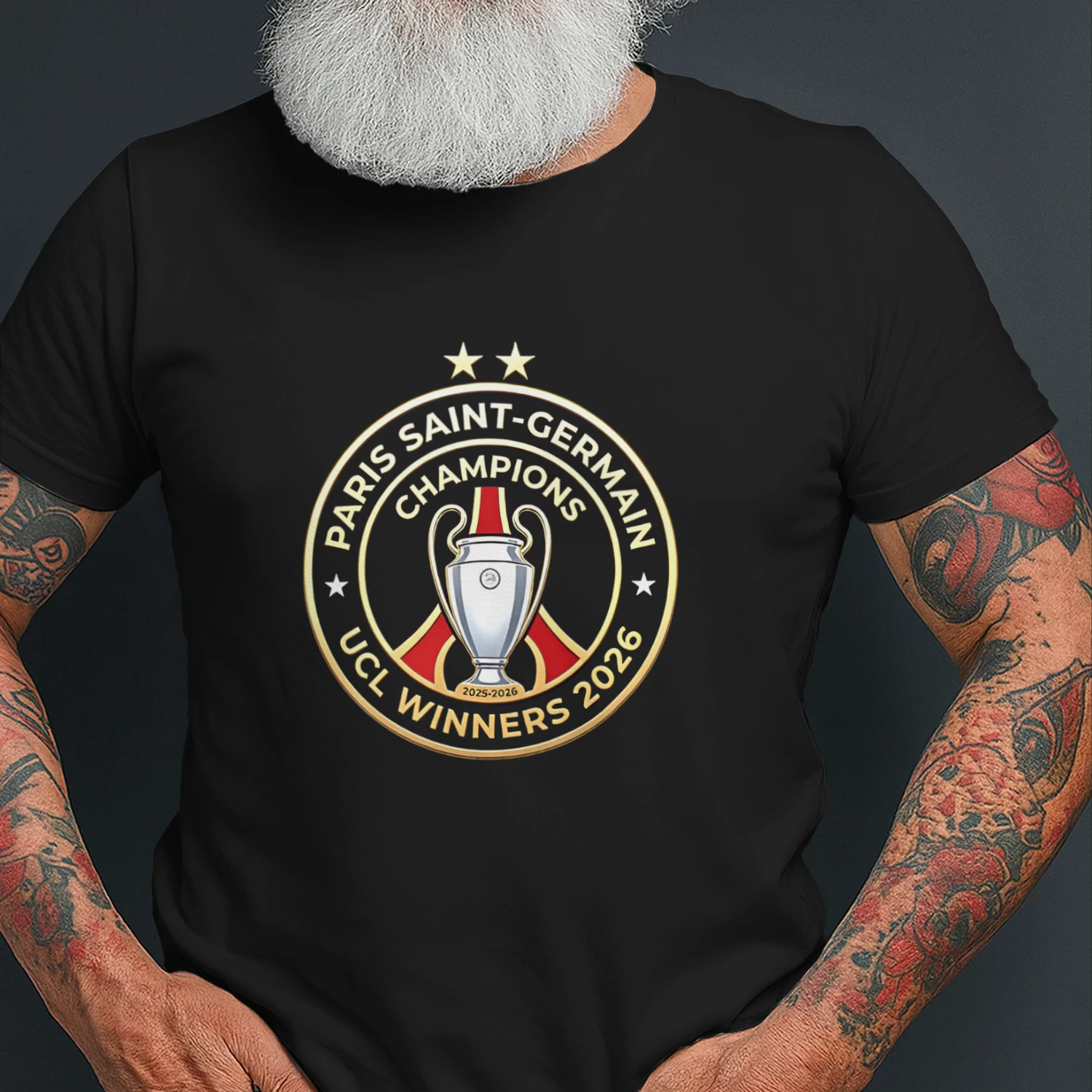 PSG Champions UCL Winners 2026 logo shirt