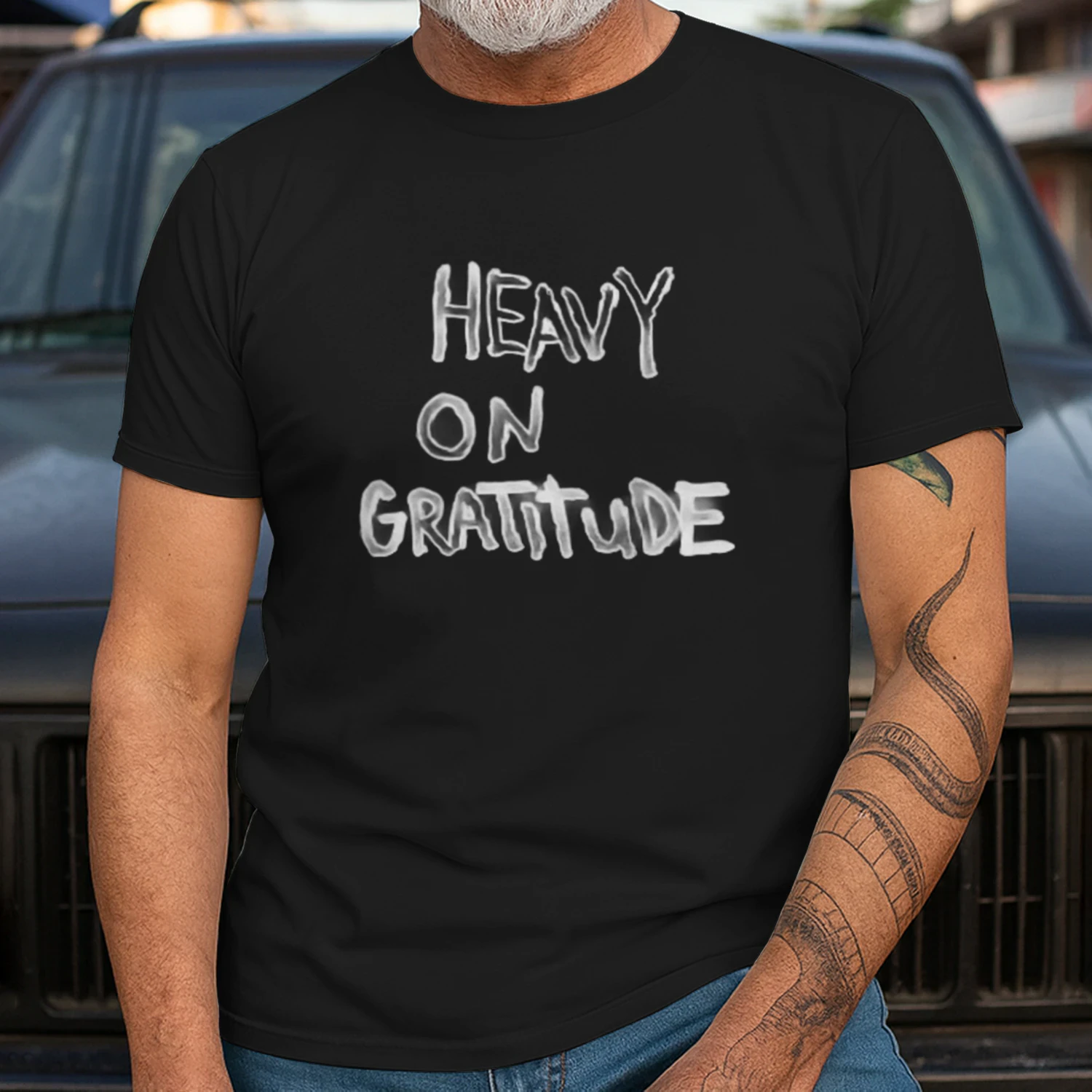Heavy on Gratitude positive vibes thankful T-shirt