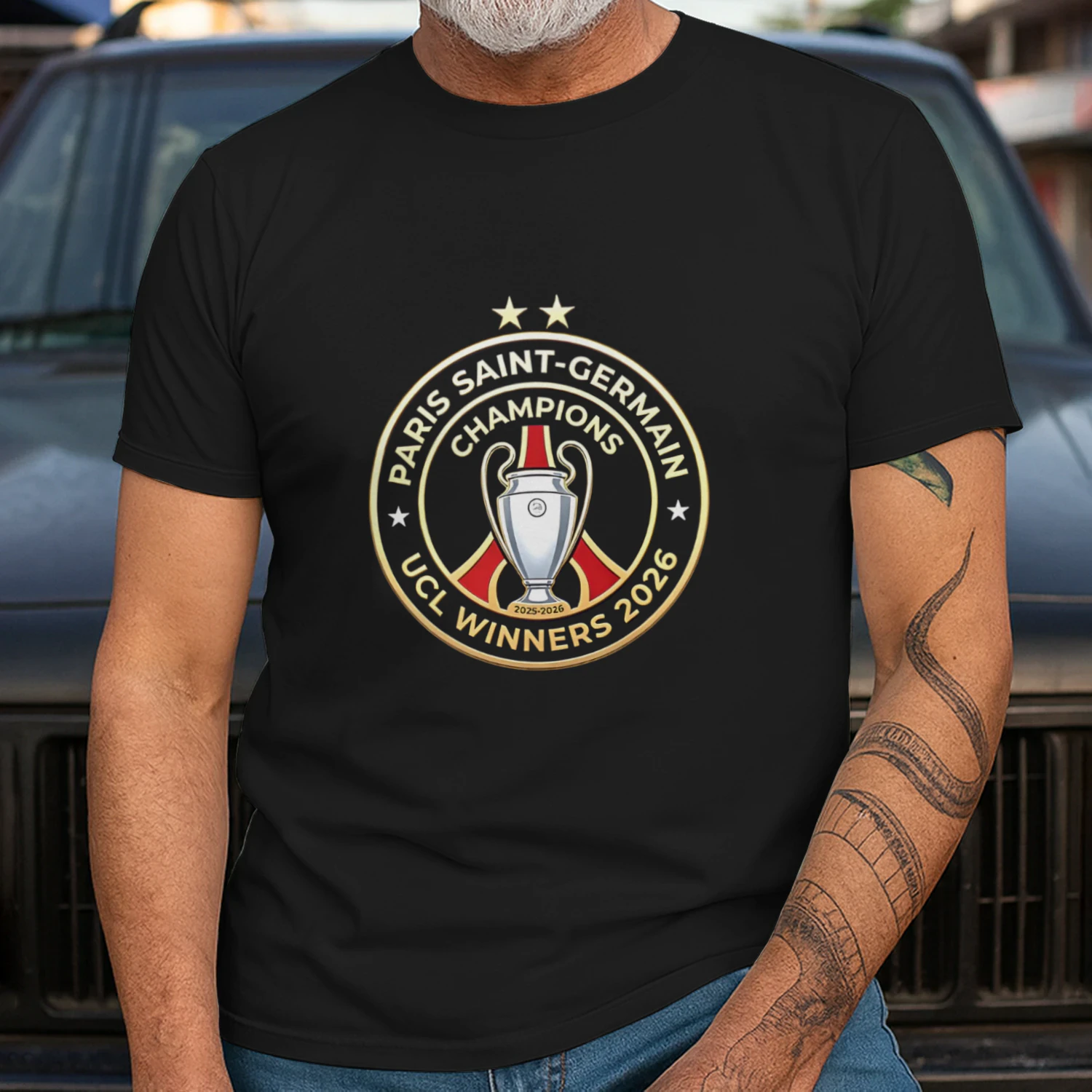 PSG Champions UCL Winners 2026 logo shirt
