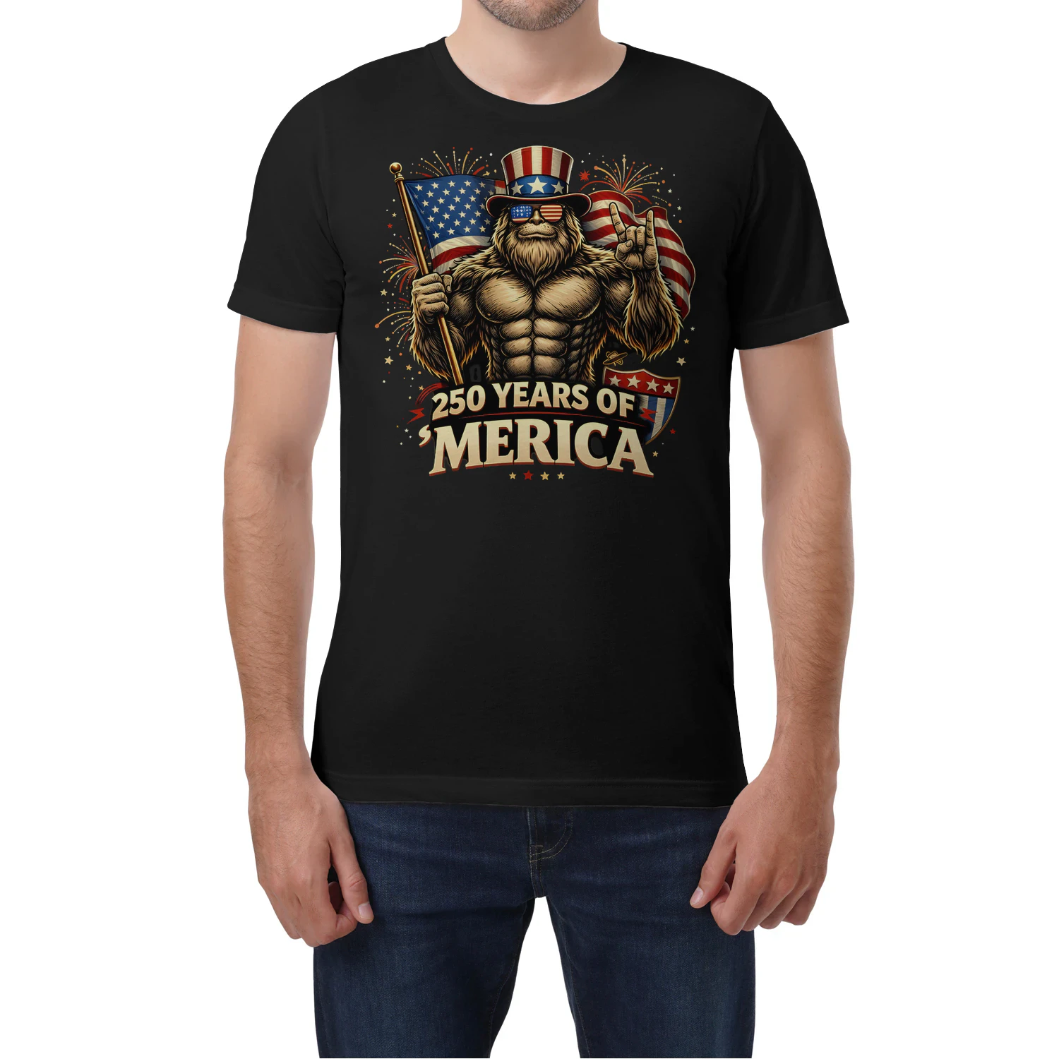 Funny Bigfoot 250 Years Merica USA