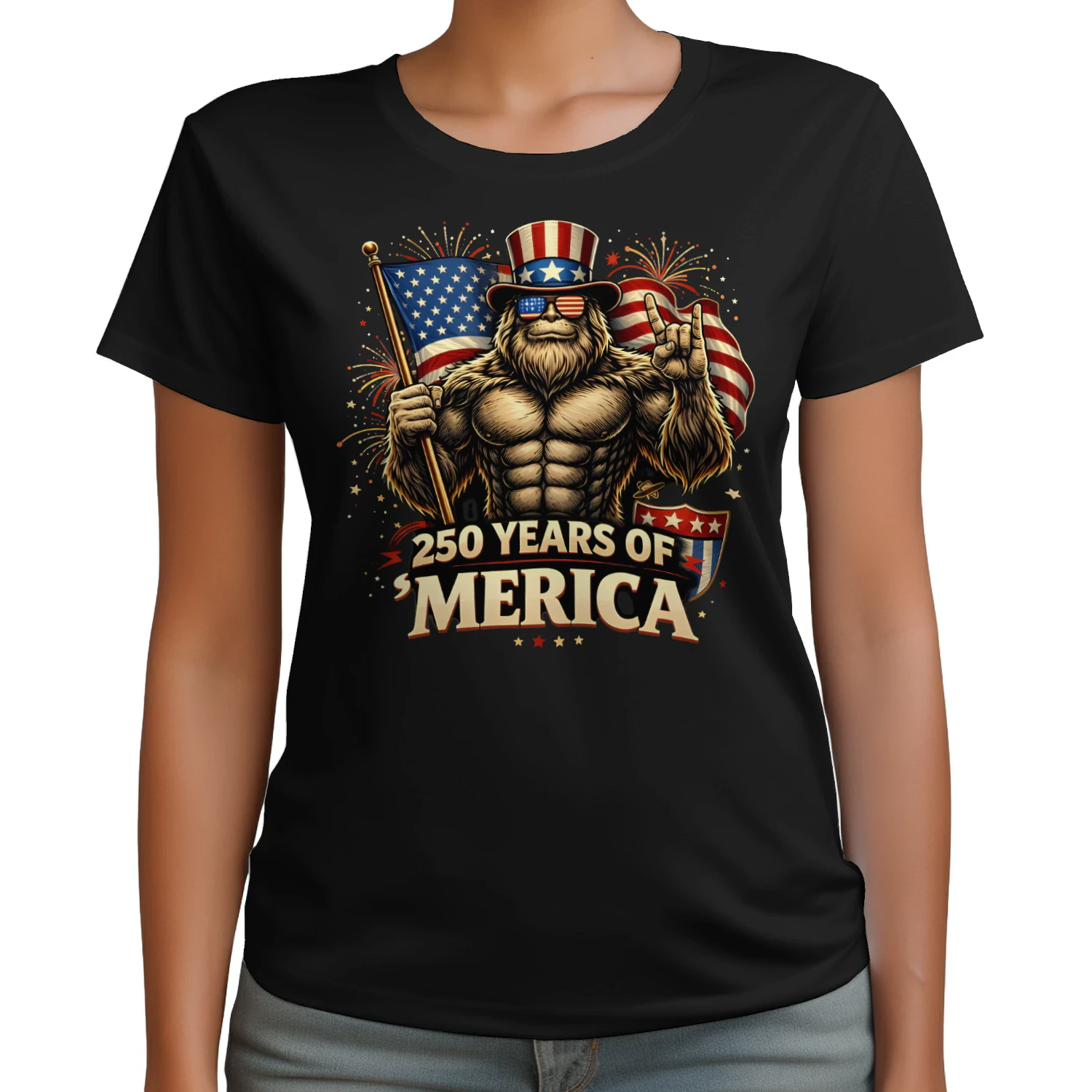 Funny Bigfoot 250 Years Merica USA
