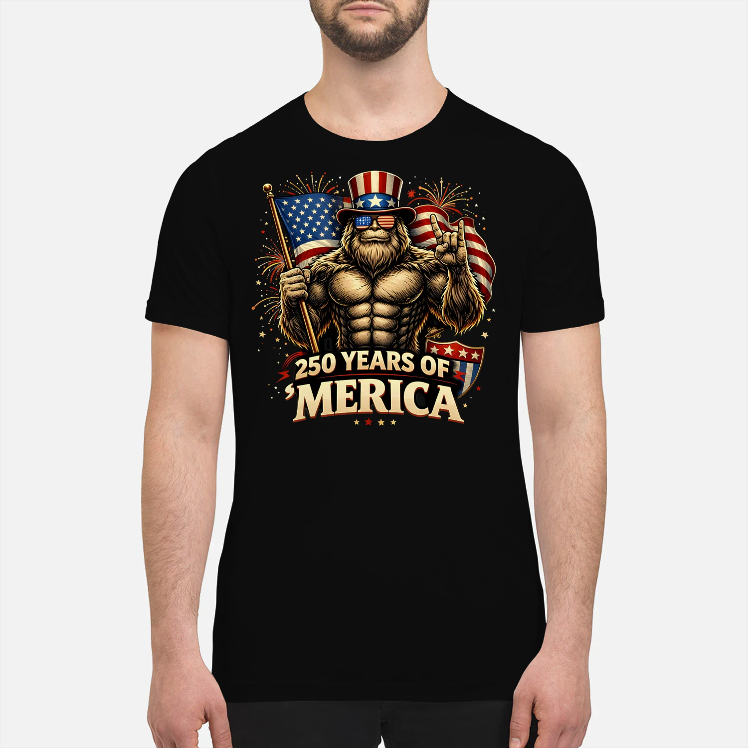 Funny Bigfoot 250 Years Merica USA