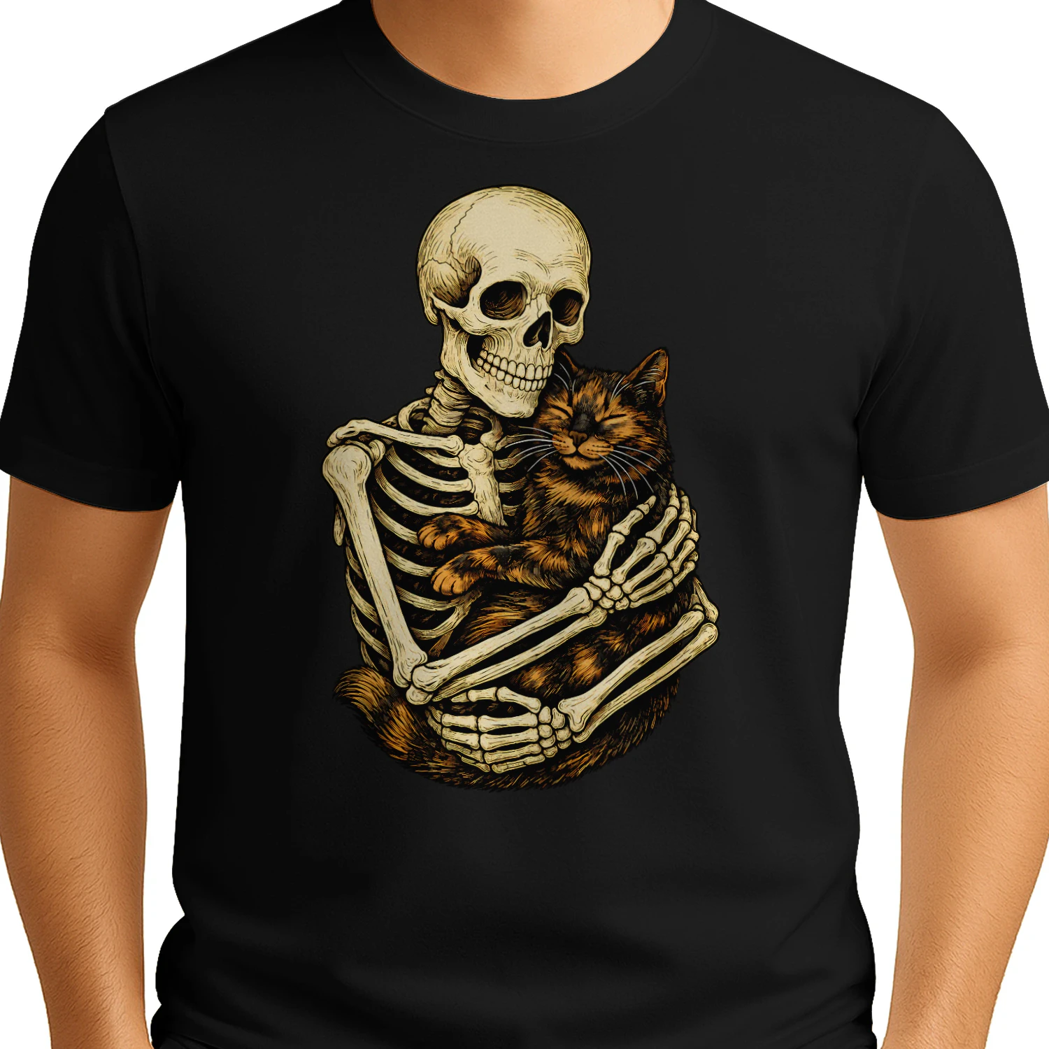 skeleton cat lover gothic funny