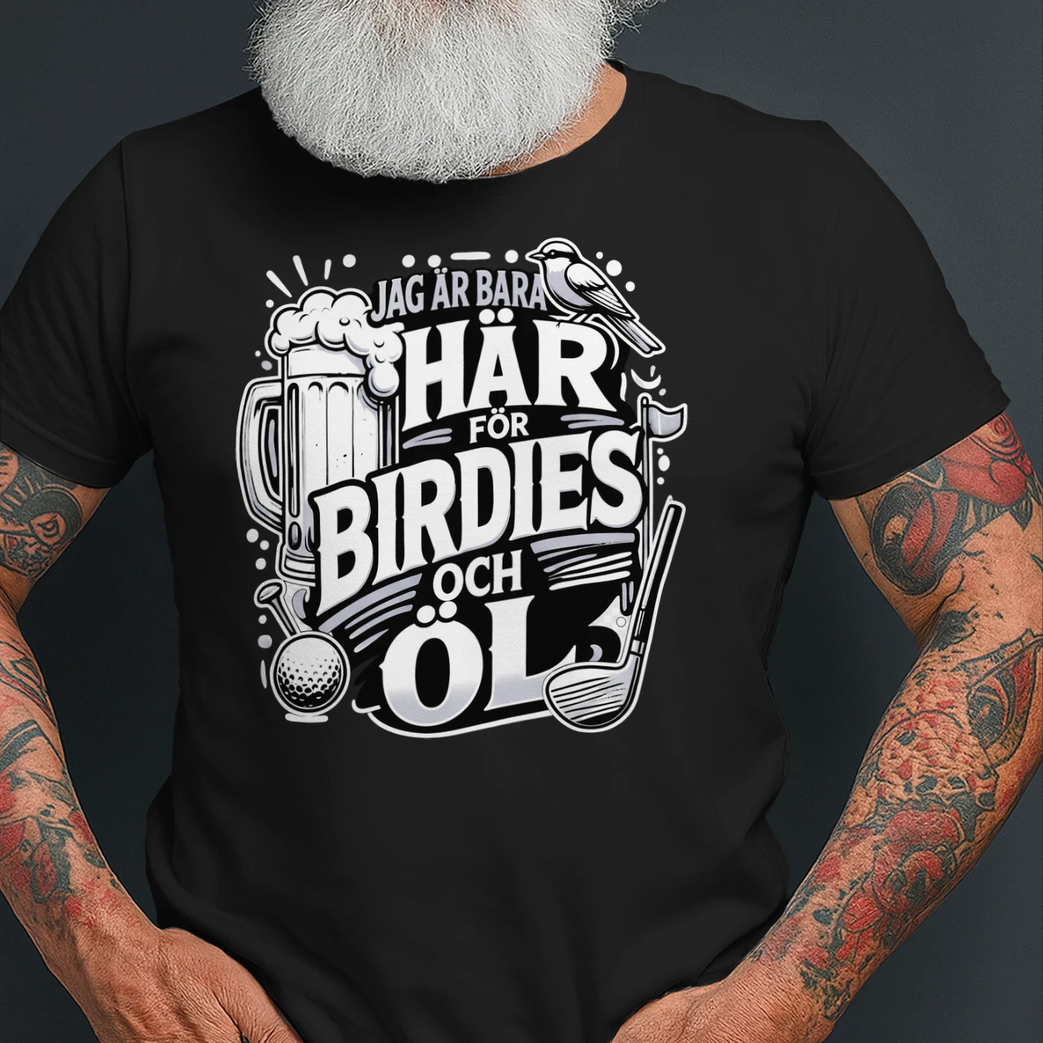 jag ar bara har for birdies och ol golf beer