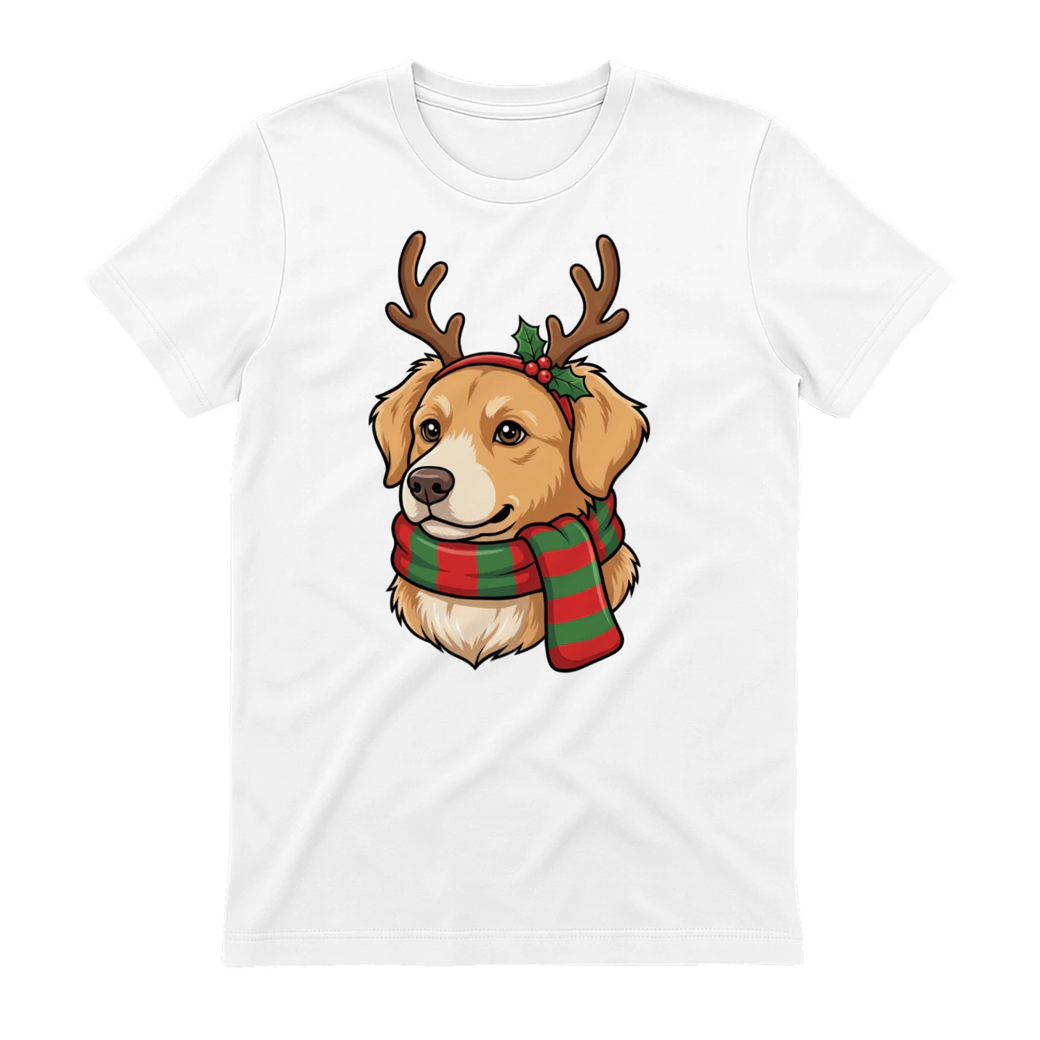 Christmas Golden Retriever Reindeer T-shirt