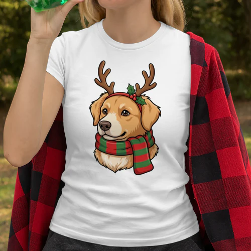 Christmas Golden Retriever Reindeer