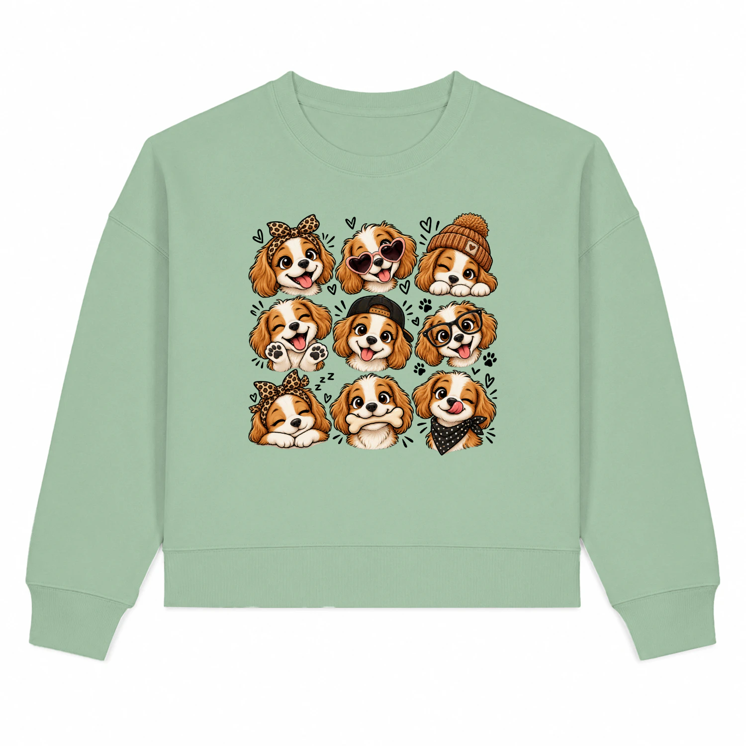 Cute Dogs Sheet Graphic Sweatshirt – Playful Puppy Art & Cozy Dog Lover Apparel