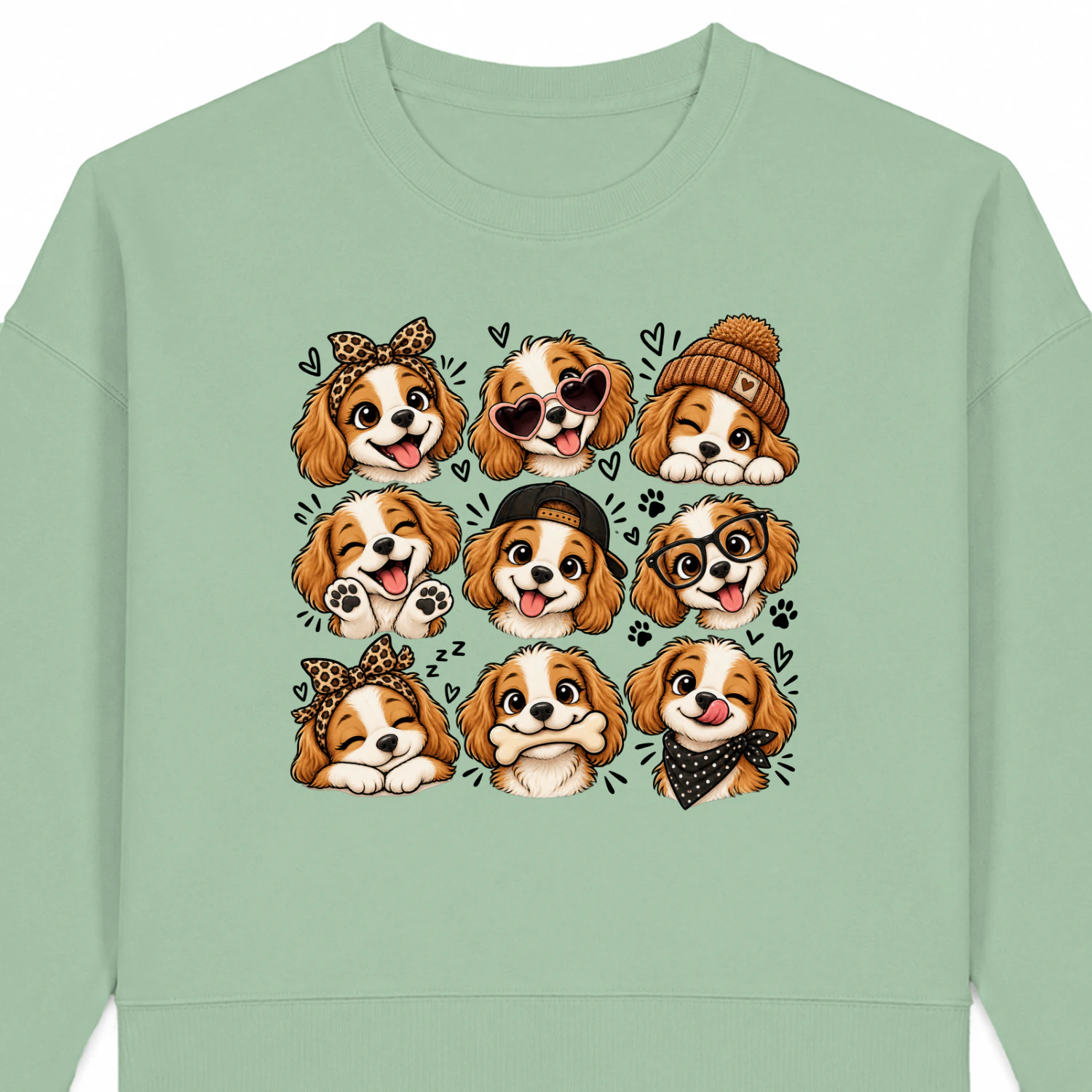 Cute Dogs Sheet Graphic Sweatshirt – Playful Puppy Art & Cozy Dog Lover Apparel