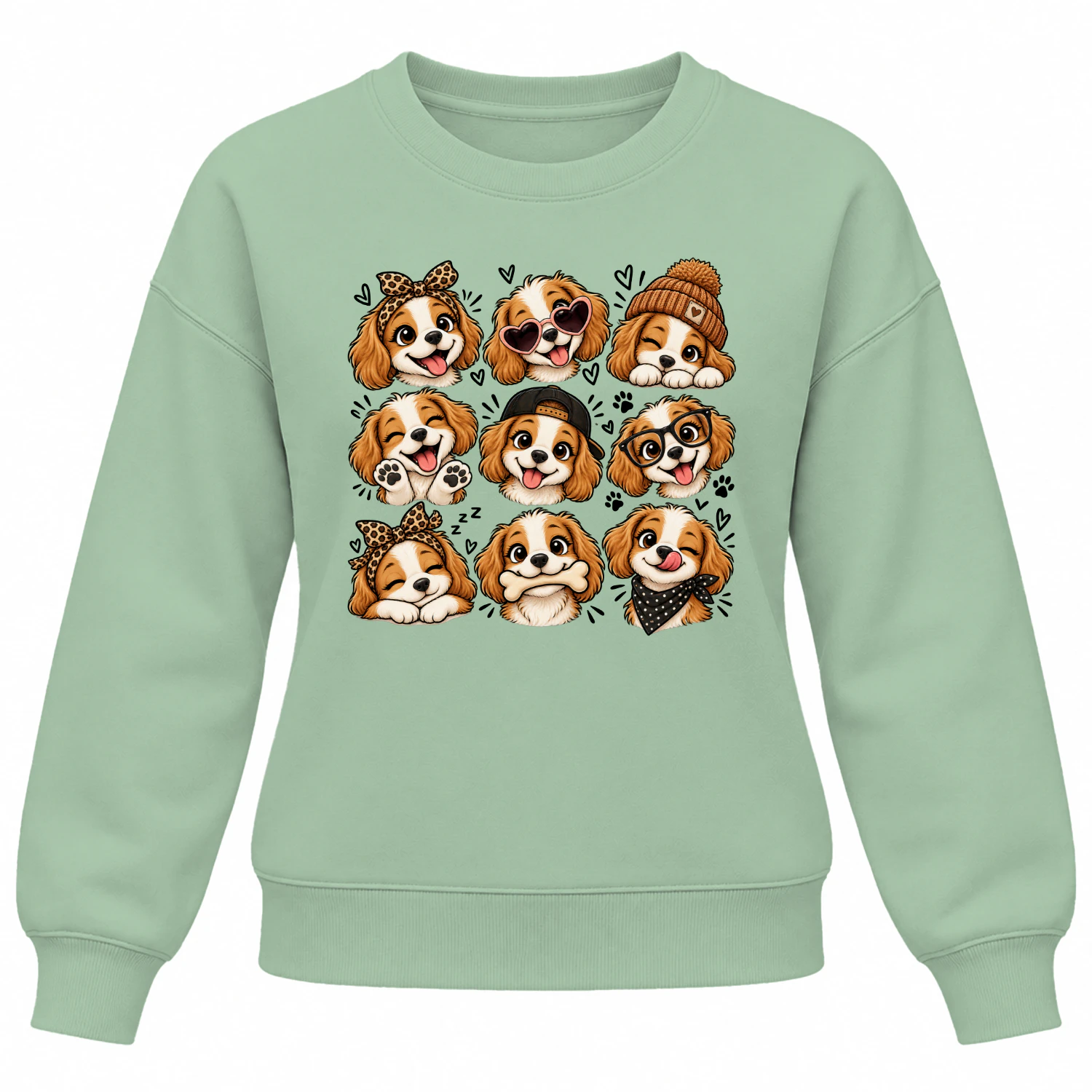 Cute Dogs Sheet Graphic Sweatshirt – Playful Puppy Art & Cozy Dog Lover Apparel