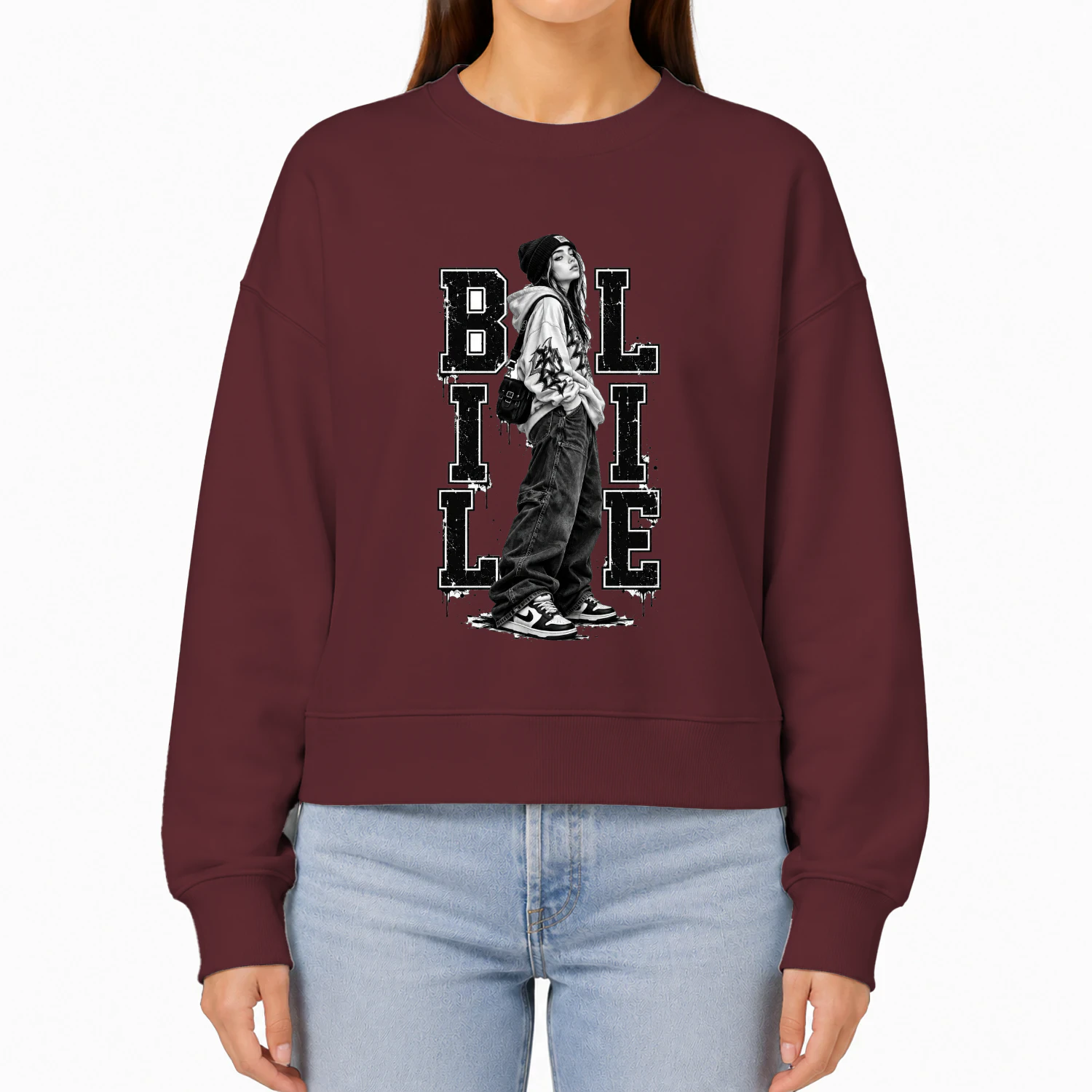 Billie Streetwear Graphic Sweatshirt – Urban Edge & Vintage Music Art Apparel