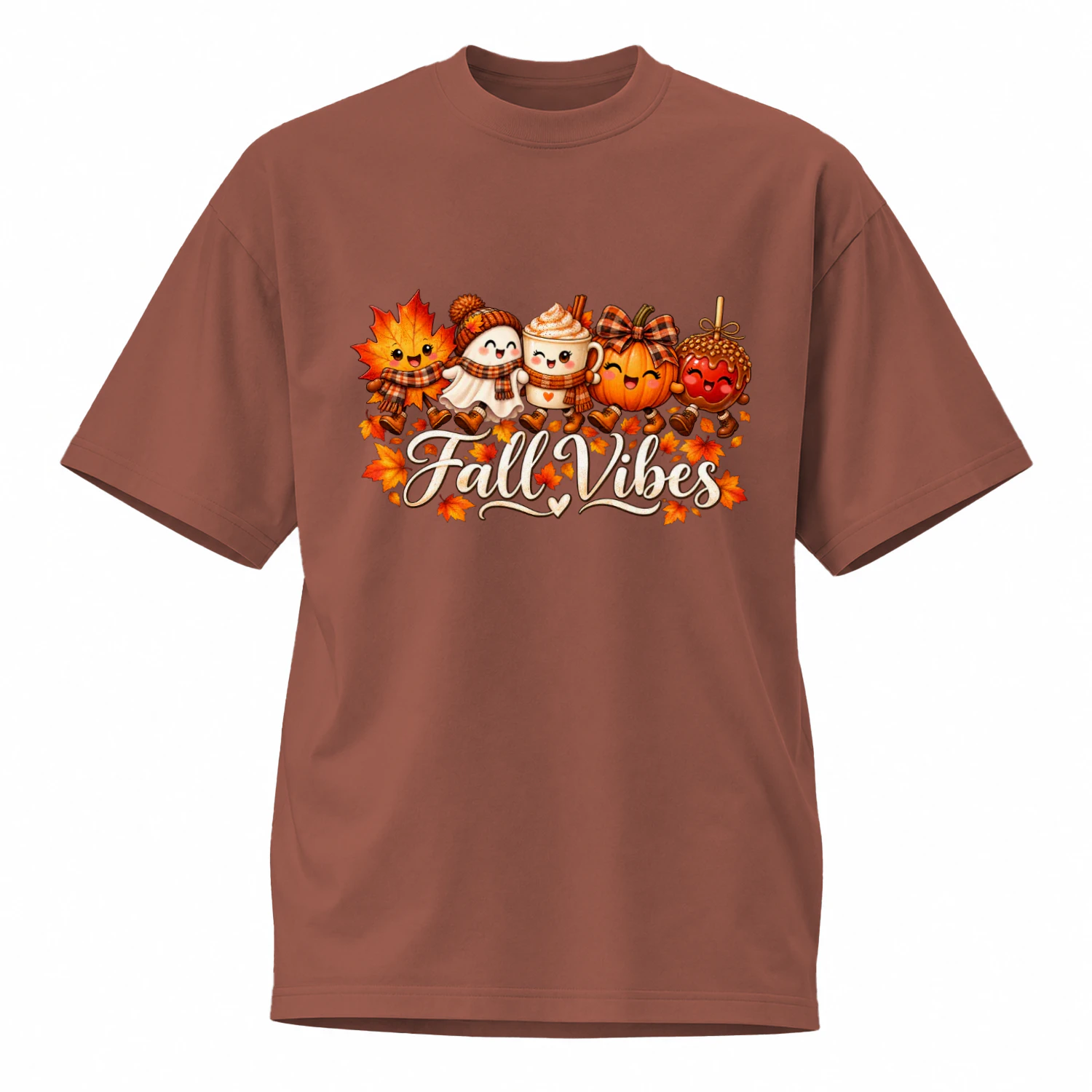 Fall Vibes Cozy Autumn Pumpkin & Marshmallow Graphic T-Shirt