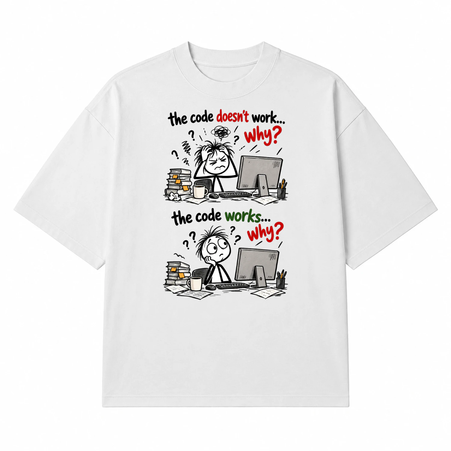 The Code Doesn't Work Why Funny Programmer T-Shirt | Software Engineer Graphic Tee