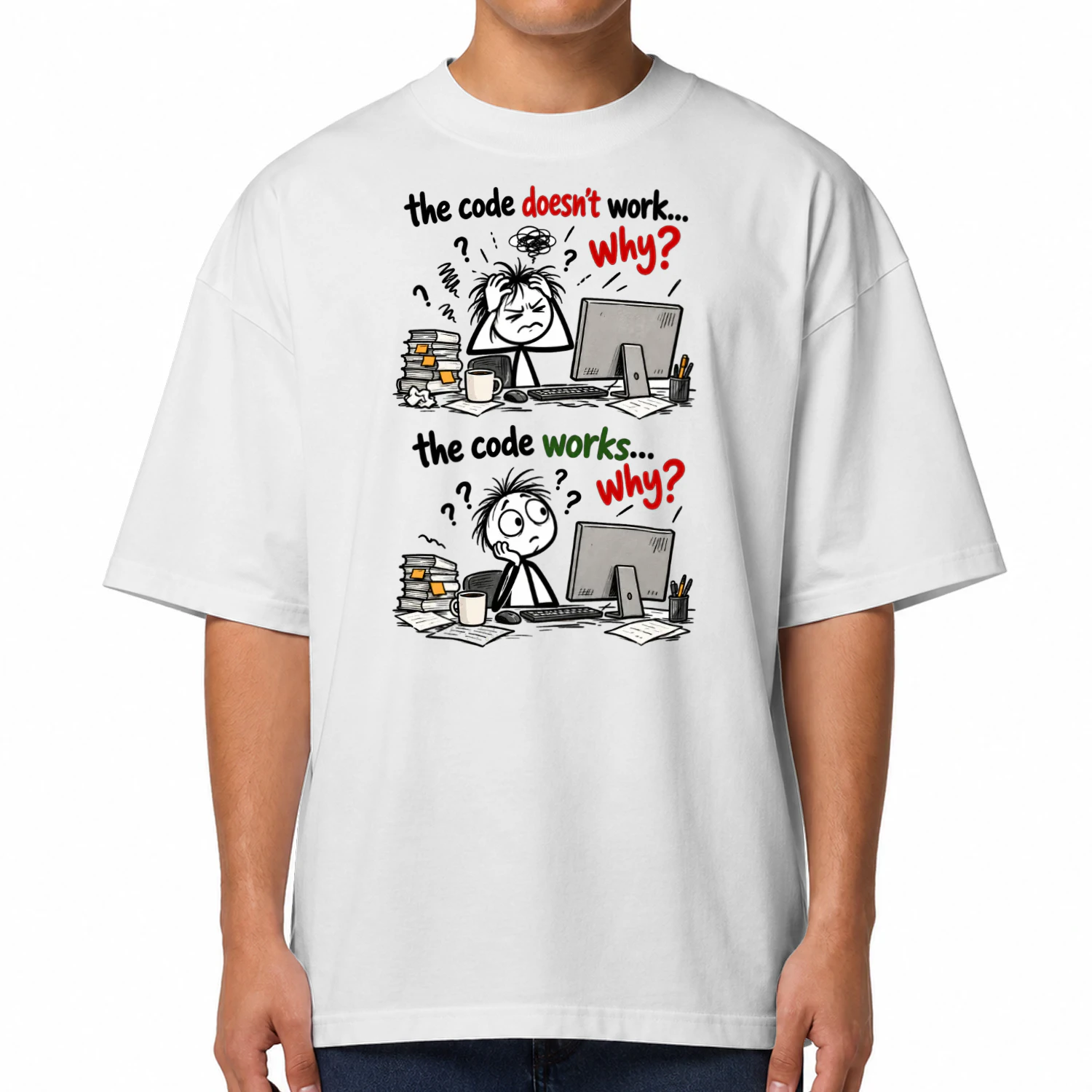 The Code Doesn't Work Why Funny Programmer T-Shirt | Software Engineer Graphic Tee