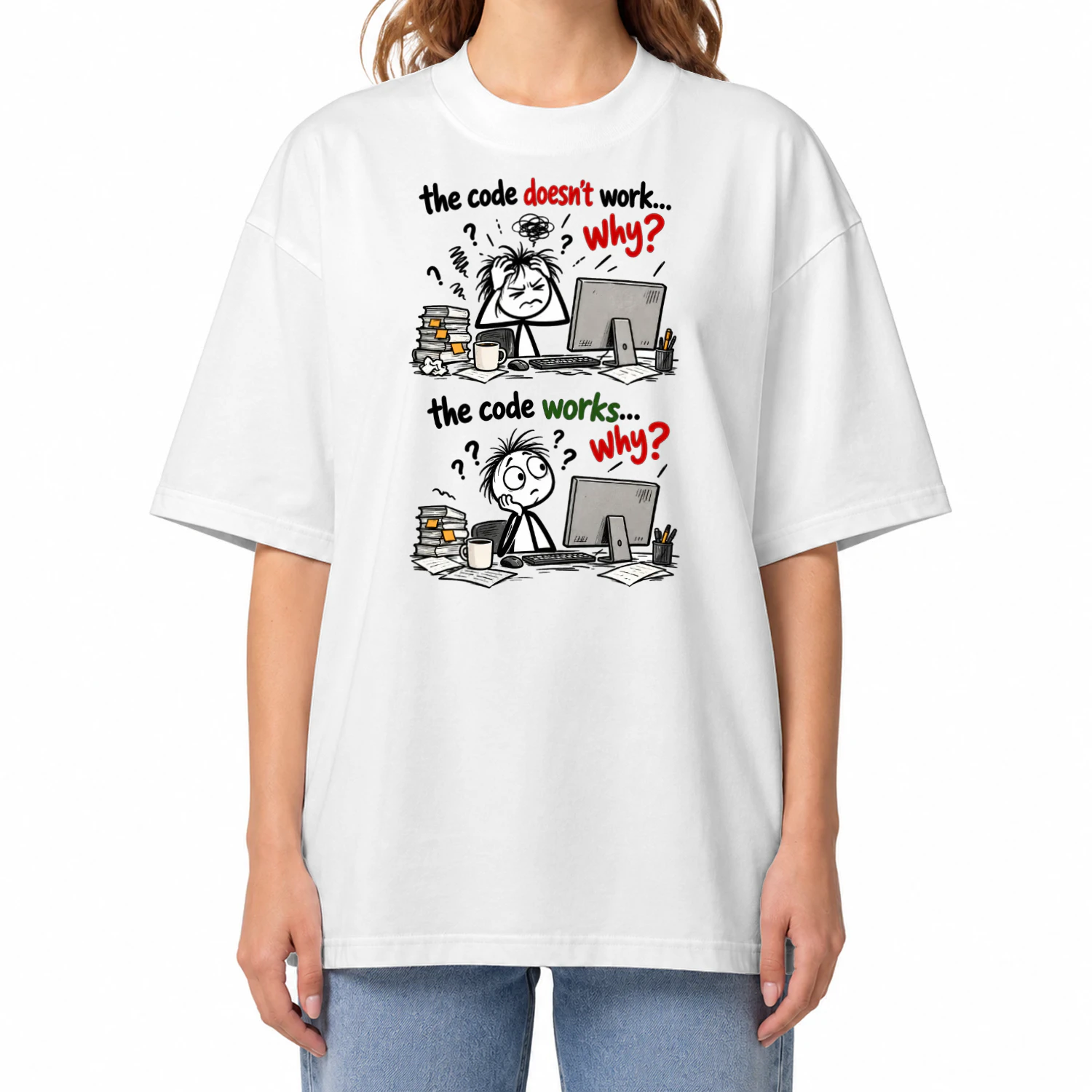 The Code Doesn't Work Why Funny Programmer T-Shirt | Software Engineer Graphic Tee