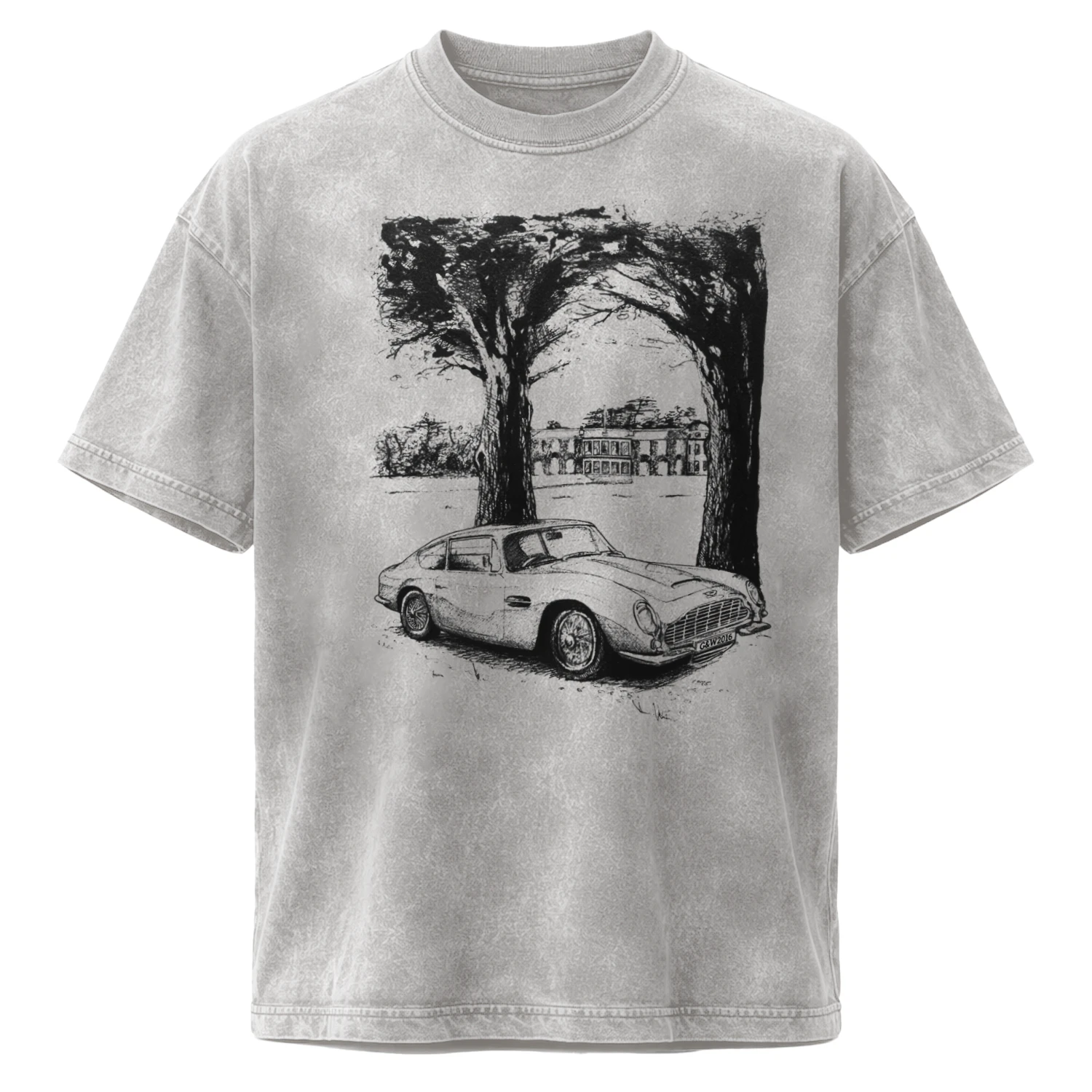 Vintage Classic Car Ink Sketch - Retro Automobile Graphic T-Shirt