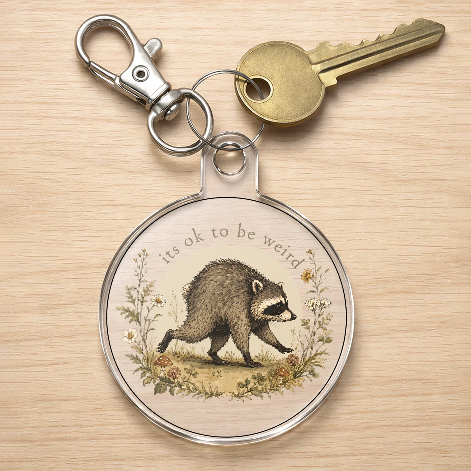It's Ok To Be Weird Jimothy Keychain - Circle