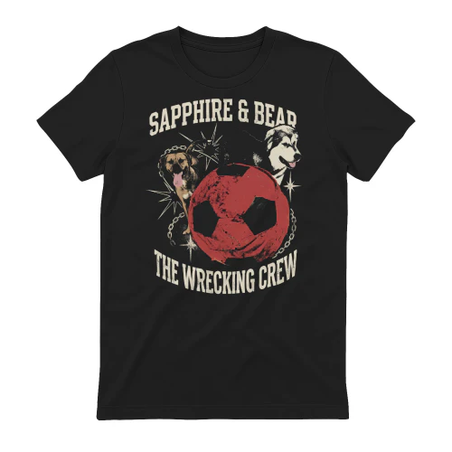 Sapphire and Bear The Wrecking Crew T-Shirt, Funny Dog Heavy Chewer Tee, Siberian Husky Malamute Dog Lover Graphic Shirt, Destructive Dog Gifts